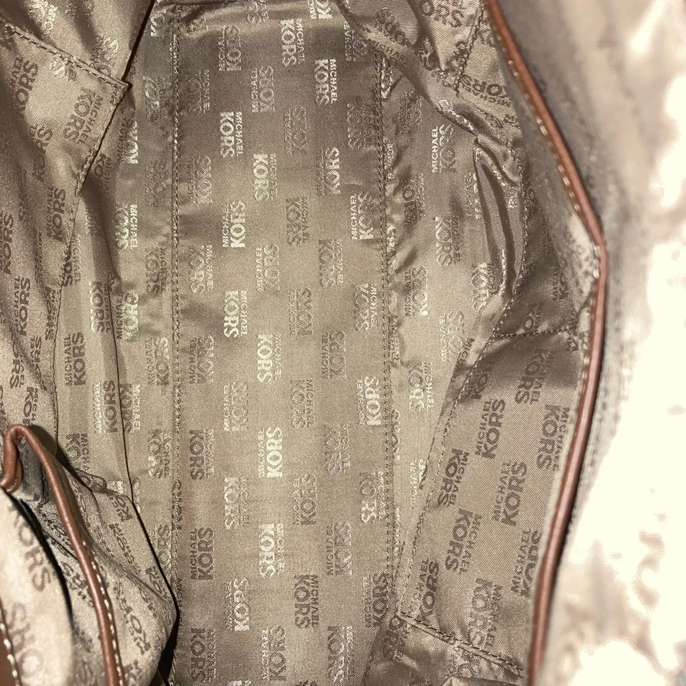 Michael Kors Brown Logo Satchel - Picture 10 of 16